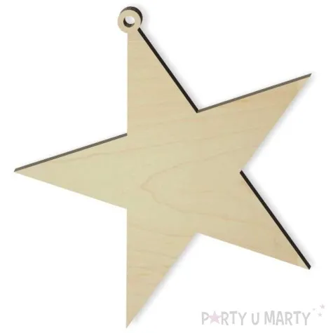zawieszka drewniana gwiazda 78 x 82 mm 10 szt