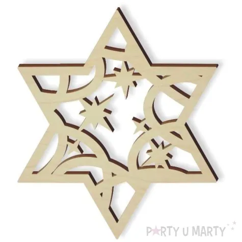 zawieszka drewniana gwiazda crazy 70 x 81 mm 10 szt