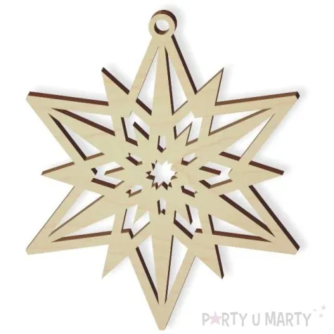 zawieszka drewniana gwiazdka chaber 79 x 84 mm 10 szt
