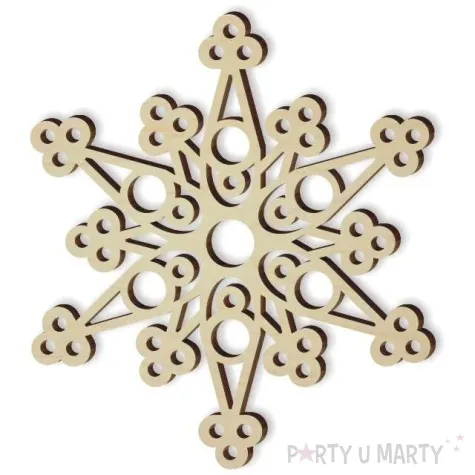 zawieszka drewniana gwiazdka fantazyjna 95 x 98 mm