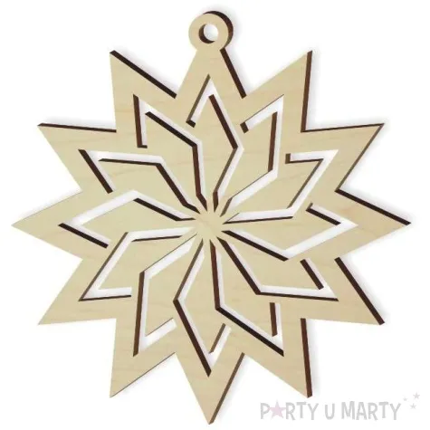 zawieszka drewniana gwiazdka symetria 85 x 88 mm 10 szt