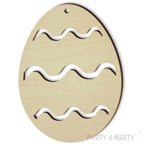 zawieszka drewniana jajko pisanka falowana 62x85 mm 10 szt