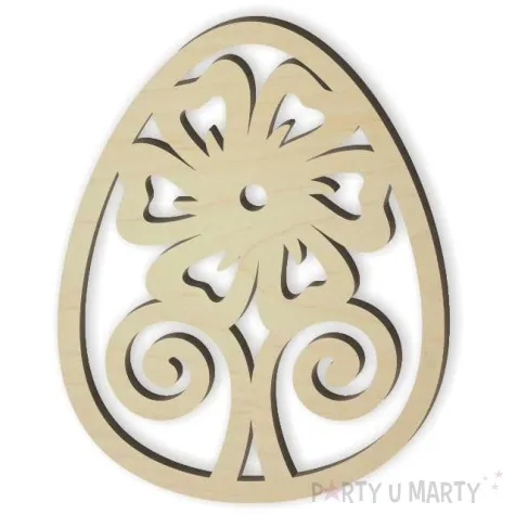 zawieszka drewniana jajko pisanka politor 72 x 90 mm