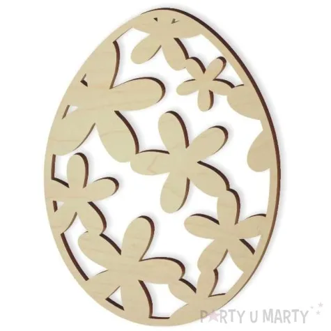 zawieszka drewniana jajko w kwiatki 10 szt