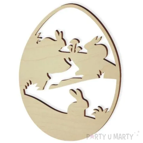 zawieszka drewniana jajko zajace iluzjonisty 10 szt