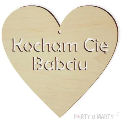 zawieszka drewniana kocham cie babciu 103x100 mm