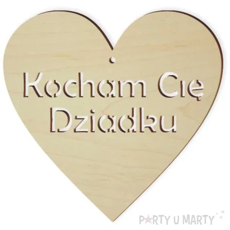 zawieszka drewniana kocham cie dziadku 103x100 mm