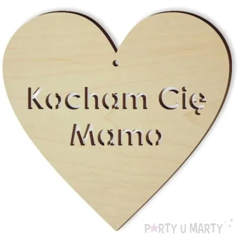 zawieszka drewniana kocham cie mamo 103x100 mm
