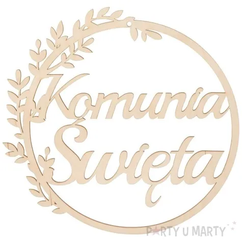 zawieszka drewniana komunia swieta czakos 33 cm