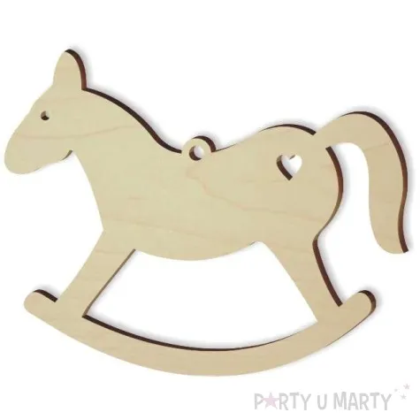 zawieszka drewniana konik na biegunach 81 x 66 mm