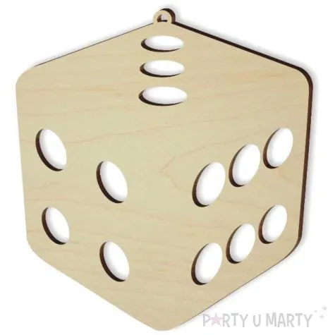 zawieszka drewniana kostka 85 x 93 mm