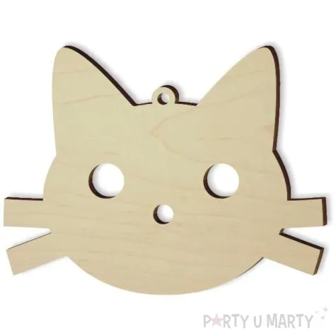 zawieszka drewniana kotek 80 x 63 mm 10 szt