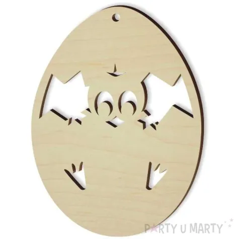 zawieszka drewniana kurczaczek w jajku 62x85 mm 10 szt