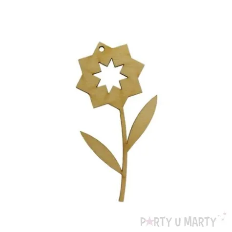 zawieszka drewniana kwiatek 15 50x100 mm