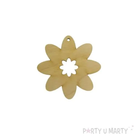 zawieszka drewniana kwiatek 26 80x80 mm