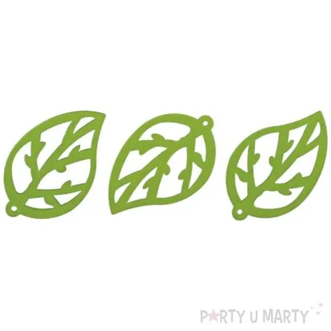 zawieszka drewniana listki azurowe zielone titanum 15 szt