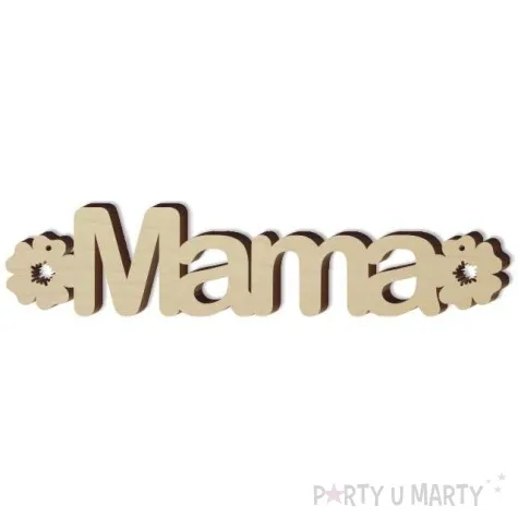 zawieszka drewniana mama i kwiatki 172x39 mm