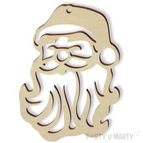 zawieszka drewniana mikolaj happy 55 x 75 mm