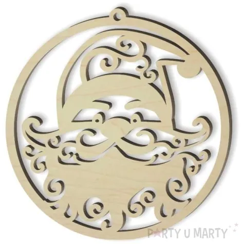 zawieszka drewniana mikolaj swirl 80 x 83 mm