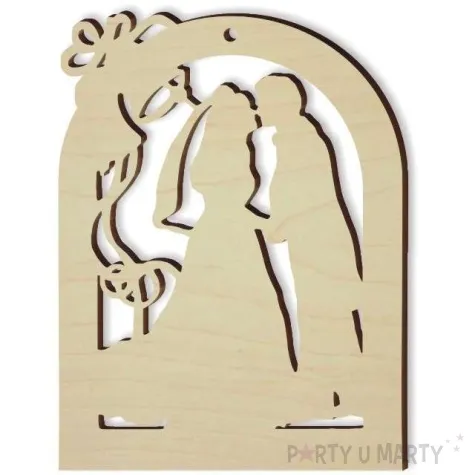 zawieszka drewniana mloda para w ramce 75 x 100 mm