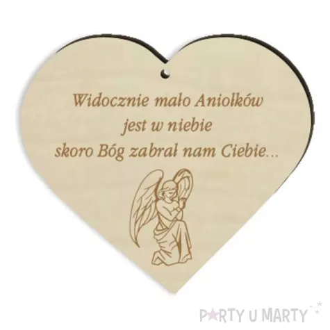 zawieszka drewniana na znicz dla aniolka 90x80 mm