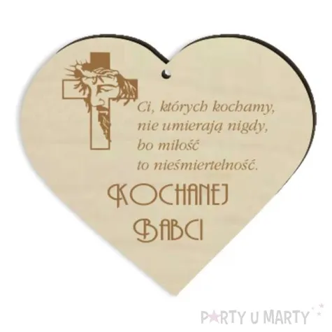 zawieszka drewniana na znicz kochanej babci 90x80 mm