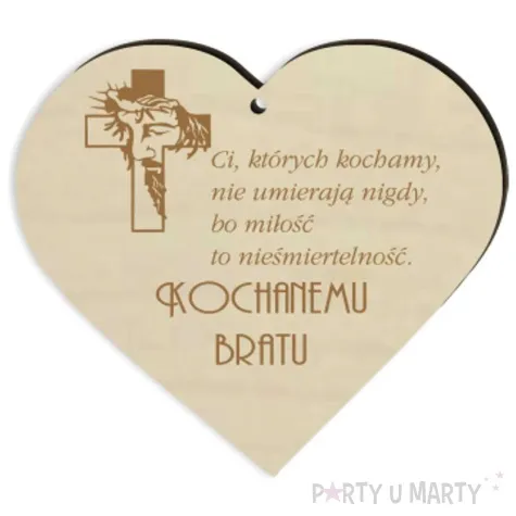 zawieszka drewniana na znicz kochanemu bratu 90x80 mm