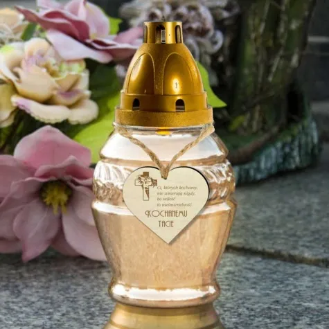 zawieszka drewniana na znicz kochanemu tacie 90x80 mm