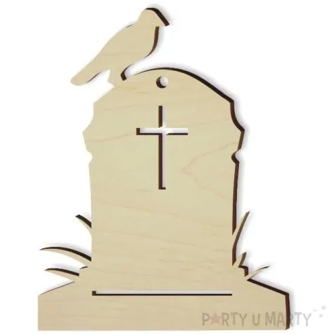 zawieszka drewniana nagrobek 62 x 80 mm