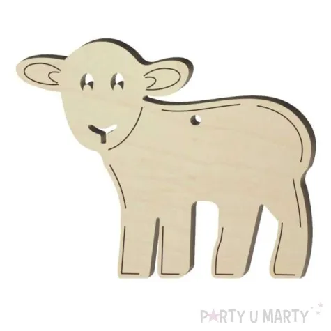 zawieszka drewniana owieczka 70x90 mm