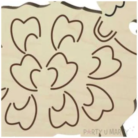 zawieszka drewniana owieczka w lokach 80x98 mm