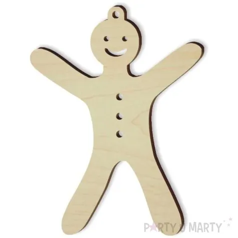 zawieszka drewniana pajacyk 60 x 80 mm 10 szt