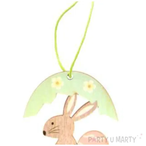 zawieszka drewniana pisanka j zielona zajaczek arpex 7 5cm