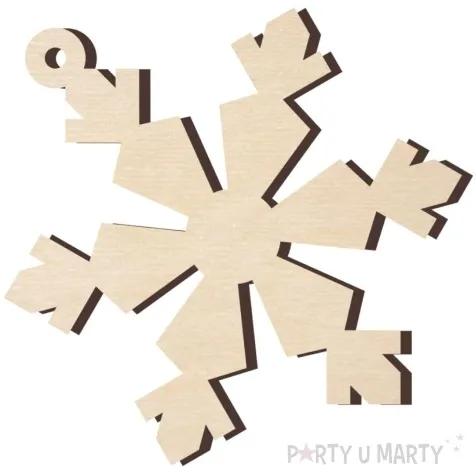 zawieszka drewniana platek sniegu 42 x 42 mm 10 szt