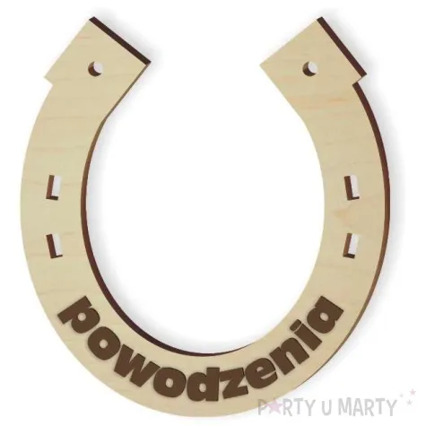 zawieszka drewniana podkowa 39 powodzenia grawerowana 10 szt