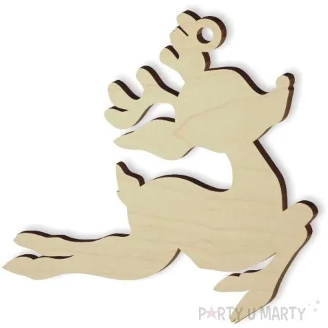 zawieszka drewniana renifer 75 x 75 mm 10 szt