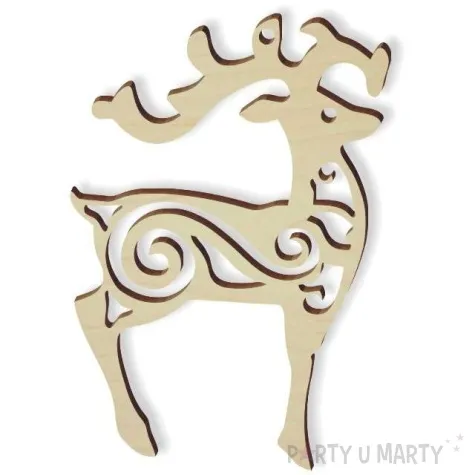 zawieszka drewniana renifer mozaika 60 x 85 mm 10 szt