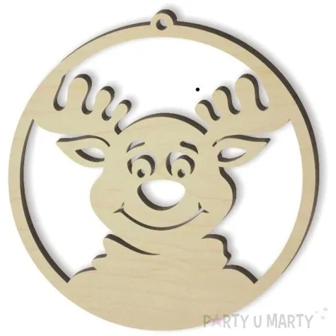 zawieszka drewniana rudolf dresik 80 x 83 mm