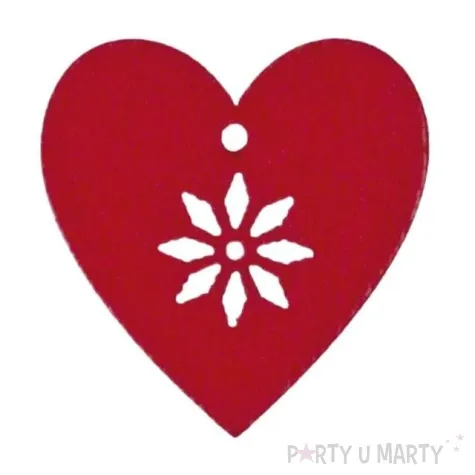 zawieszka drewniana serca azurowe titanum 30x25 mm 15 szt