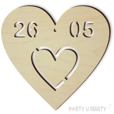 zawieszka drewniana serce 26 05 103x100 mm