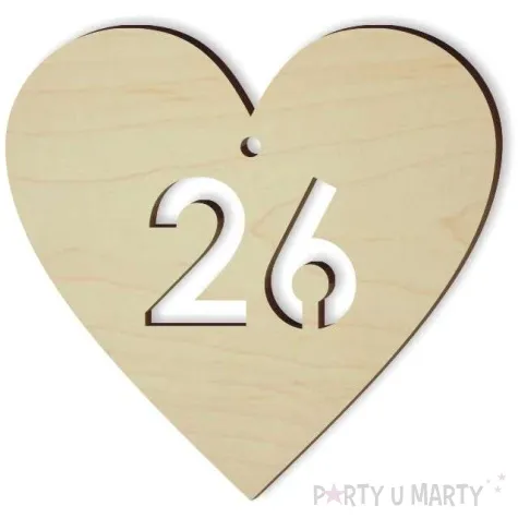 zawieszka drewniana serce 26 72x70 mm