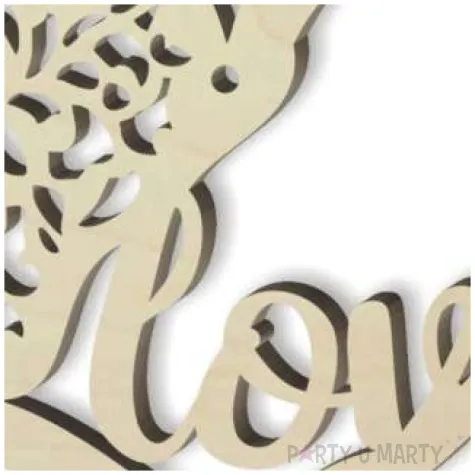 zawieszka drewniana serce love 90x80 mm