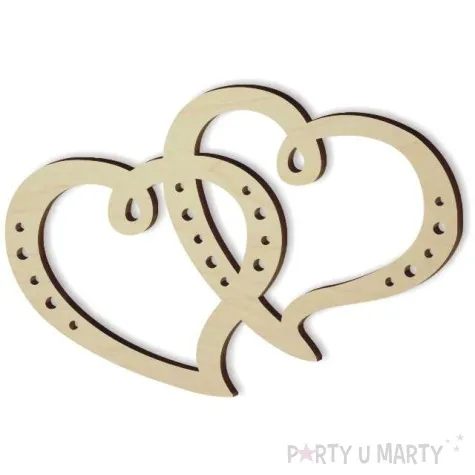 zawieszka drewniana serce podwojne 100 x 68 mm