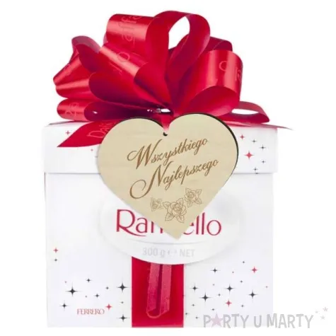 zawieszka drewniana serce wszystkiego najlepszego 90x80 mm