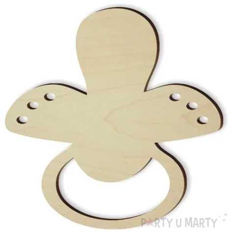 zawieszka drewniana smoczek 78 x 80 mm 10 szt