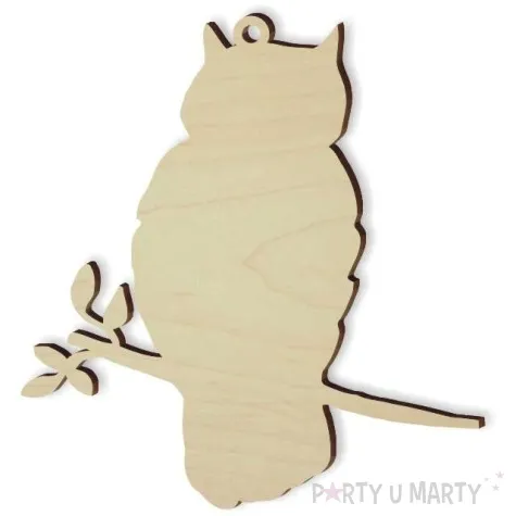 zawieszka drewniana sowa 75 x 81 mm