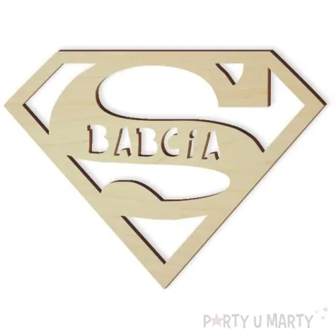 zawieszka drewniana super babcia 100x74 mm