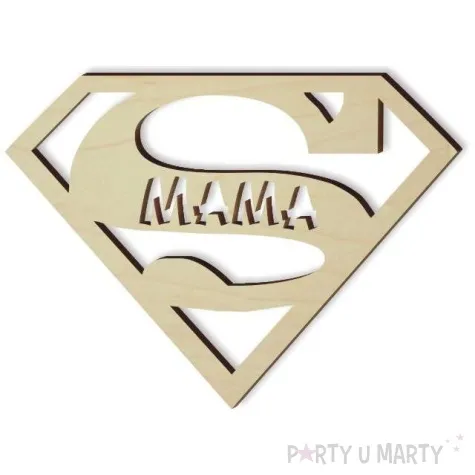 zawieszka drewniana super mama 100x74 mm 10 szt