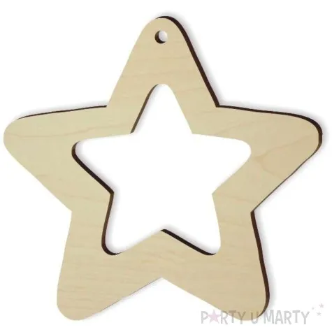 zawieszka drewniana swiateczna gwiazda 68 x 70 mm 10 szt