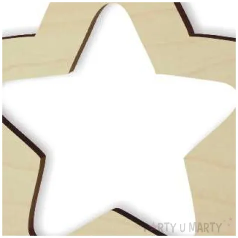 zawieszka drewniana swiateczna gwiazda 68 x 70 mm